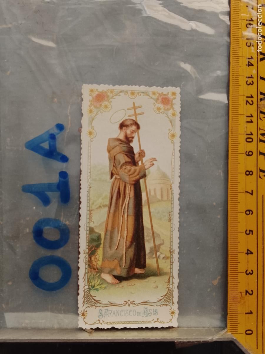 Postkarten: ANTIGUA ESTAMPA TROQUELADA RELIGIOSA CROMO LITOGRAFIA MODERNISTA SANTORAL - SAN FRANCISCO DE ASIS