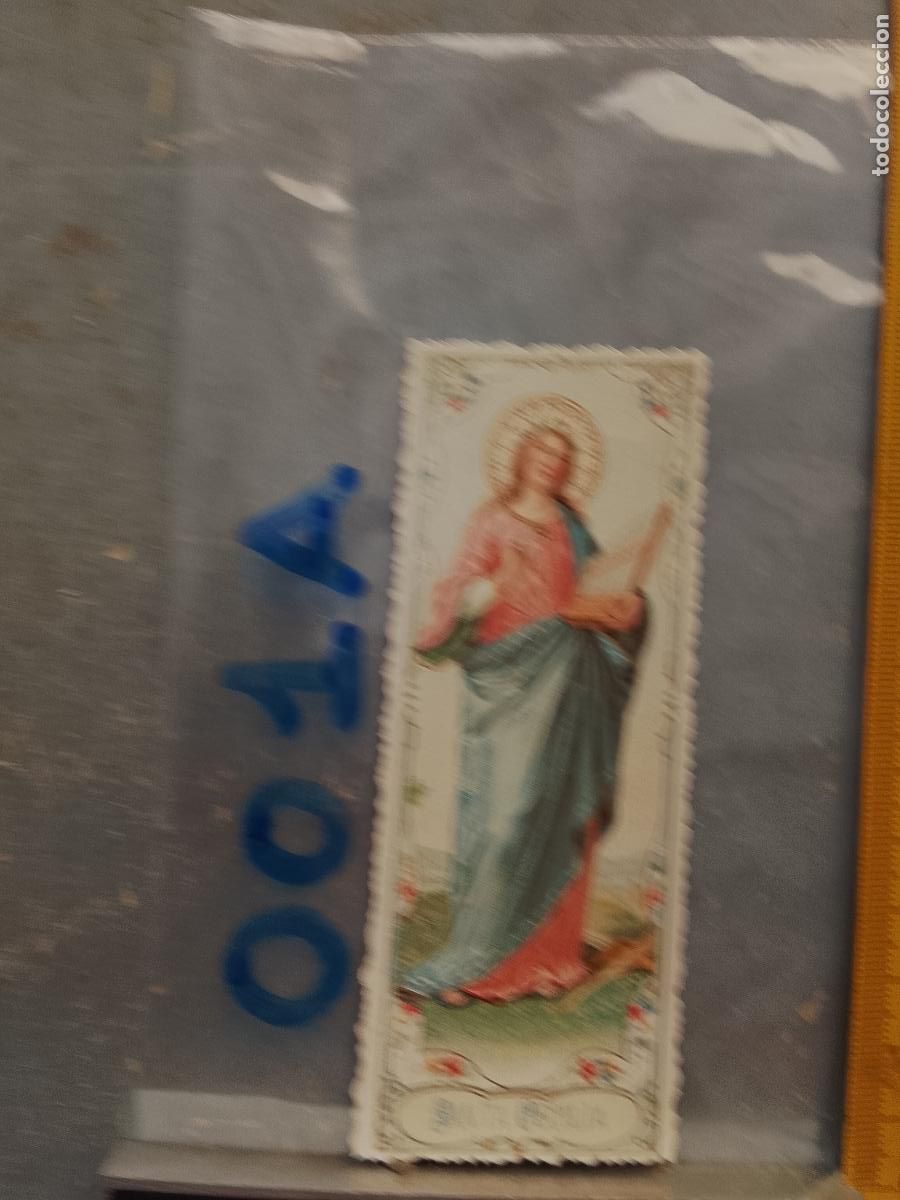 Postkarten: ANTIGUA ESTAMPA TROQUELADA RELIGIOSA CROMO LITOGRAFIA MODERNISTA SANTORAL - SANTA CECILIA