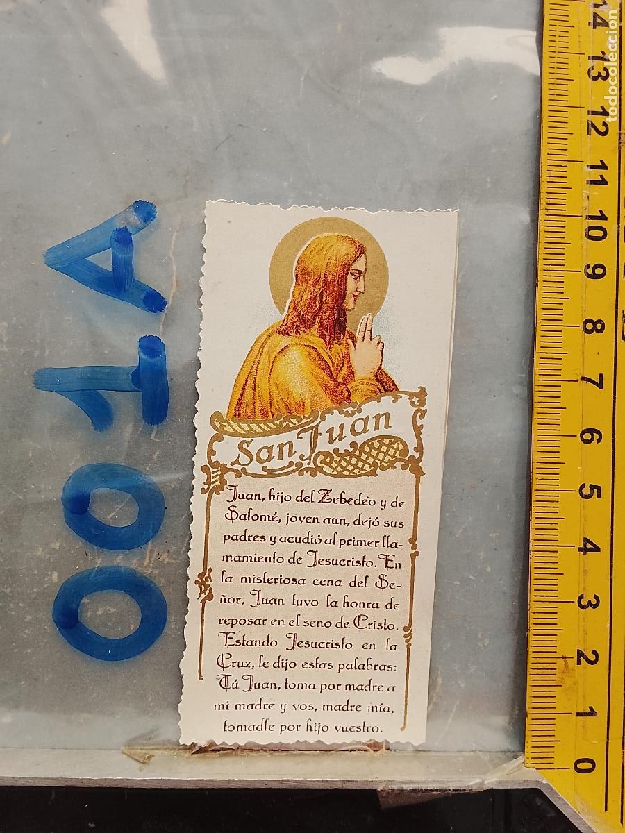 Postcards: ANTIGUA ESTAMPA TROQUELADA RELIGIOSA CROMO LITOGRAFIA MODERNISTA SANTORAL - SAN JUAN