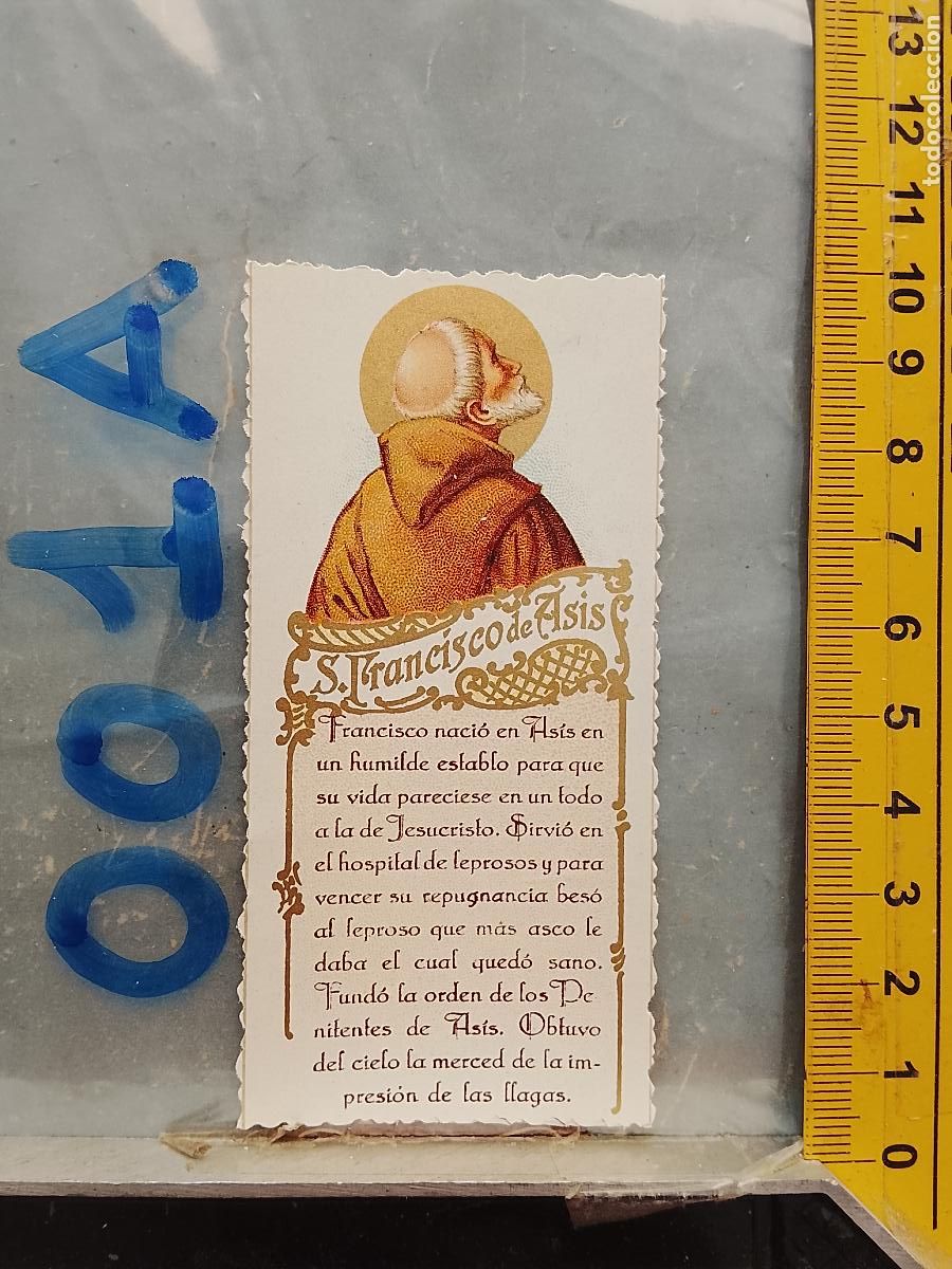 Postcards: ANTIGUA ESTAMPA TROQUELADA RELIGIOSA CROMO LITOGRAFIA MODERNISTA SANTORAL - SAN FRANCISCO DE ASIS