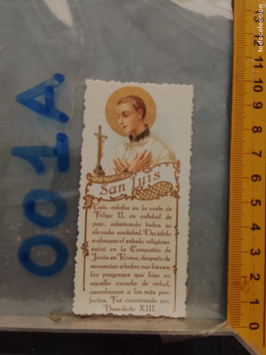 Postcards: ANTIGUA ESTAMPA TROQUELADA RELIGIOSA CROMO LITOGRAFIA MODERNISTA SANTORAL - SAN LUIS