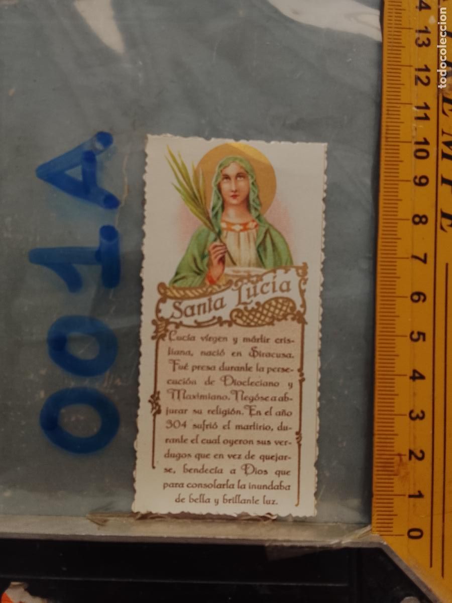 Postcards: ANTIGUA ESTAMPA TROQUELADA RELIGIOSA CROMO LITOGRAFIA MODERNISTA SANTORAL - SANTA LUCIA