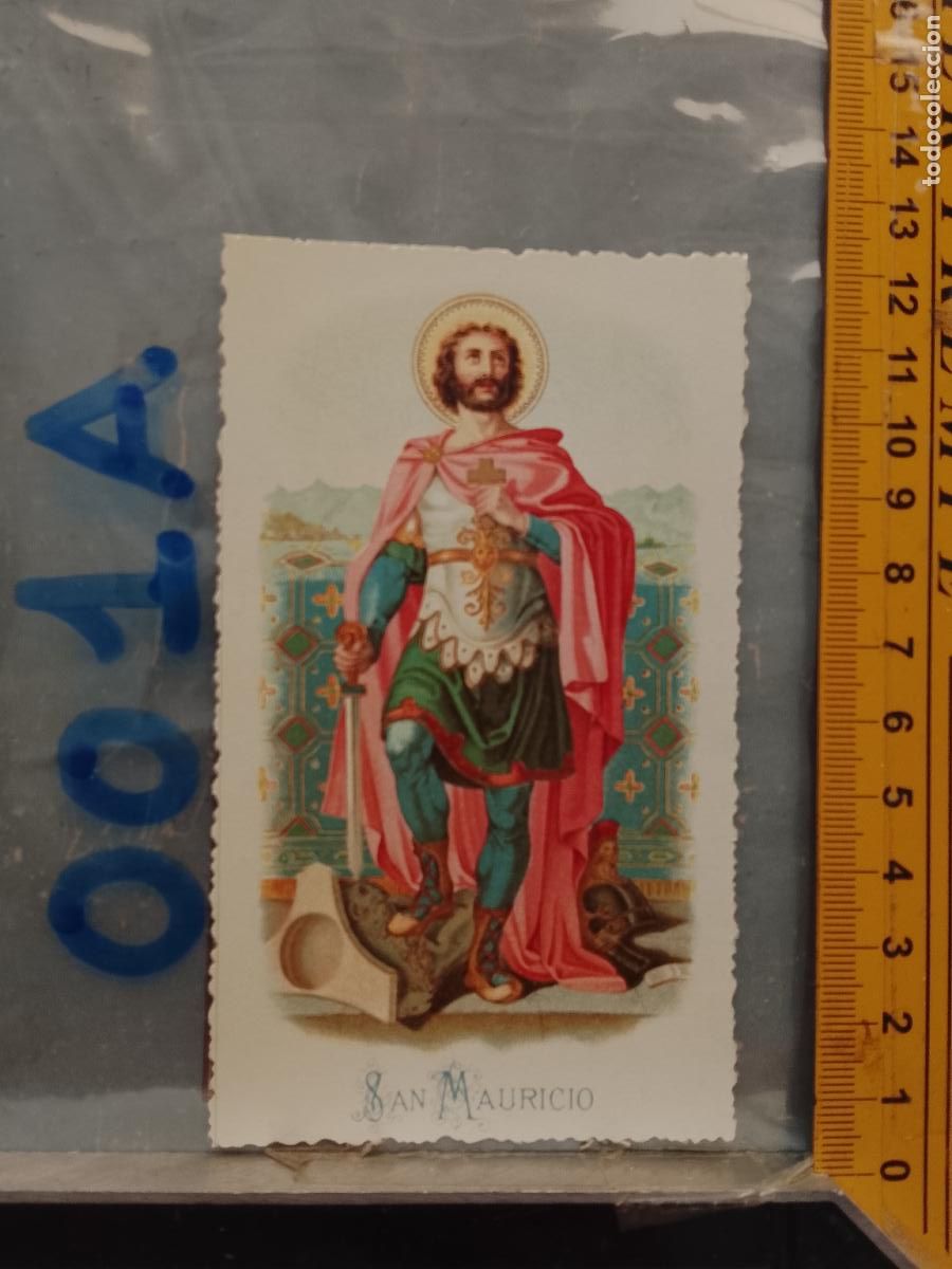 Postcards: ANTIGUA ESTAMPA TROQUELADA RELIGIOSA CROMO LITOGRAFIA MODERNISTA SANTORAL - SAN MAURICIO