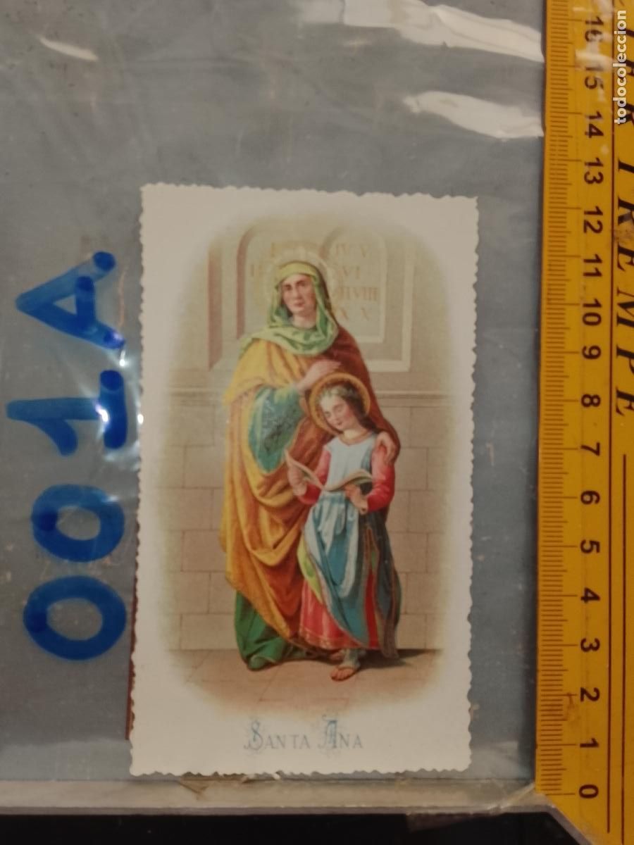 Postales: ANTIGUA ESTAMPA TROQUELADA RELIGIOSA CROMO LITOGRAFIA MODERNISTA SANTORAL - SANTA ANA VIRGEN