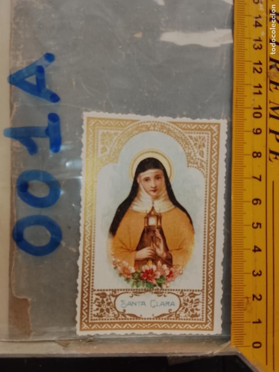 Postales: ANTIGUA ESTAMPA TROQUELADA RELIGIOSA CROMO LITOGRAFIA MODERNISTA SANTORAL - SANTA CLARA