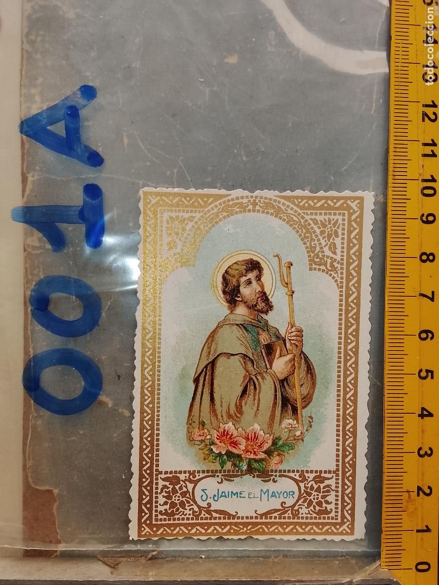 Postales: ANTIGUA ESTAMPA TROQUELADA RELIGIOSA CROMO LITOGRAFIA MODERNISTA SANTORAL - SAN JAIME EL MAYOR