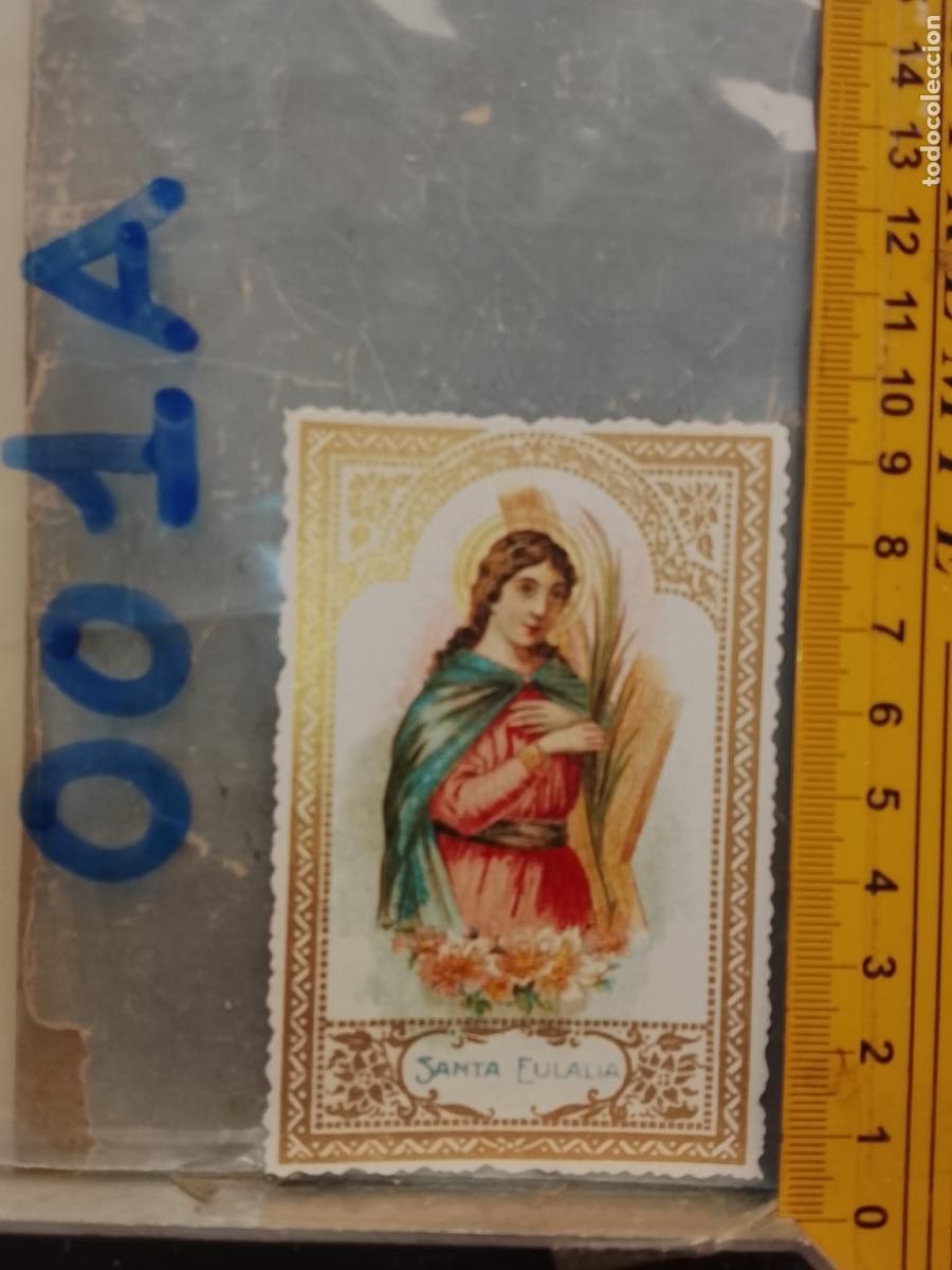 Postales: ANTIGUA ESTAMPA TROQUELADA RELIGIOSA CROMO LITOGRAFIA MODERNISTA SANTORAL - SANTA EULALIA
