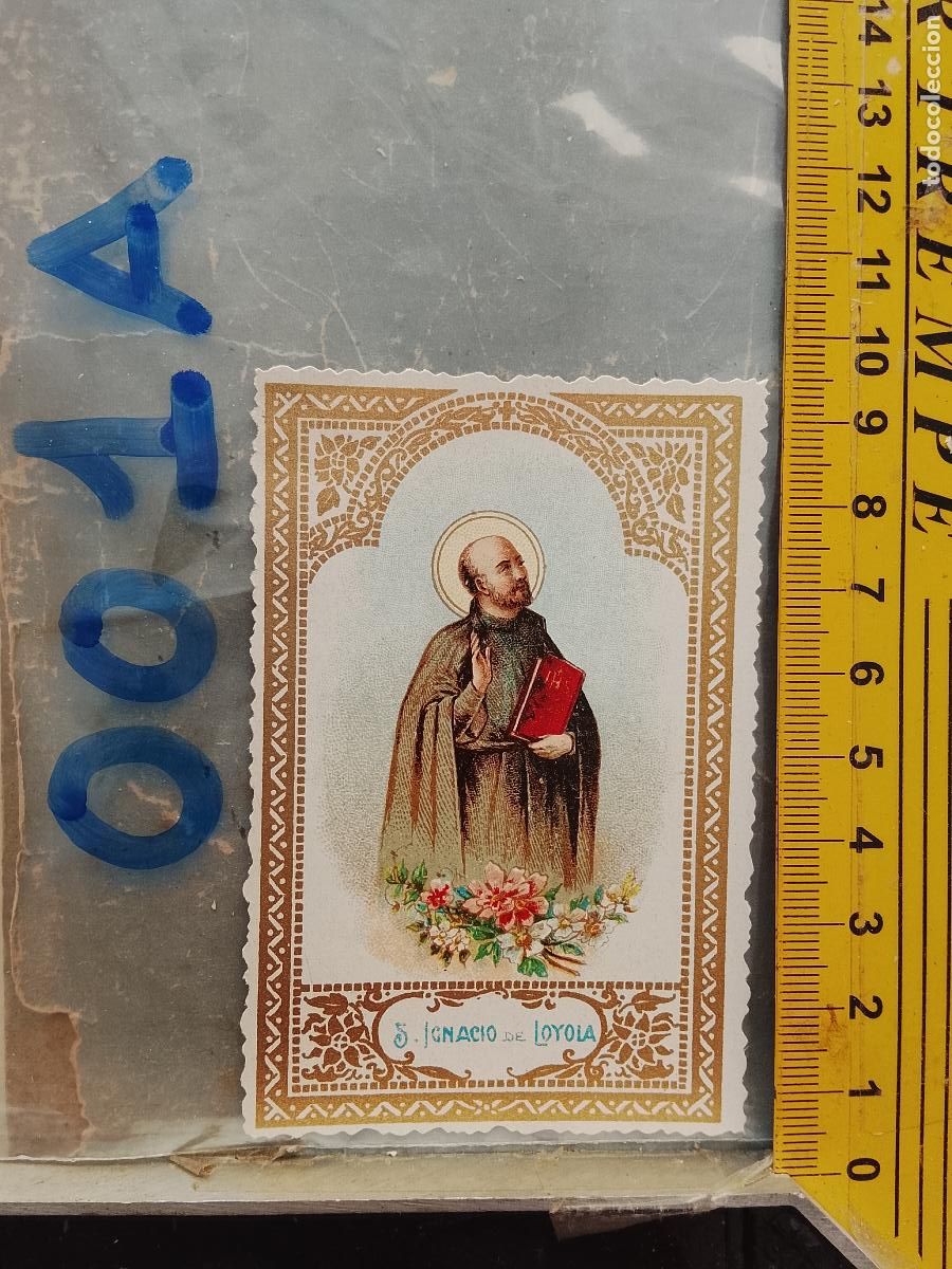 Postales: ANTIGUA ESTAMPA TROQUELADA RELIGIOSA CROMO LITOGRAFIA MODERNISTA SANTORAL - SAN IGNACIO DE LOYOLA