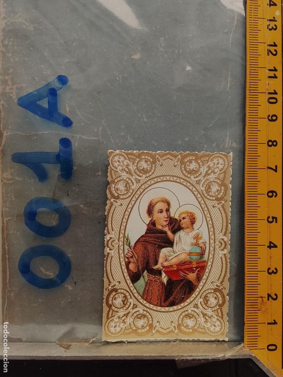 Postales: ANTIGUA ESTAMPA TROQUELADA RELIGIOSA CROMO LITOGRAFIA MODERNISTA SANTORAL - SAN ANTONIO NI&Ntilde;O JESUS