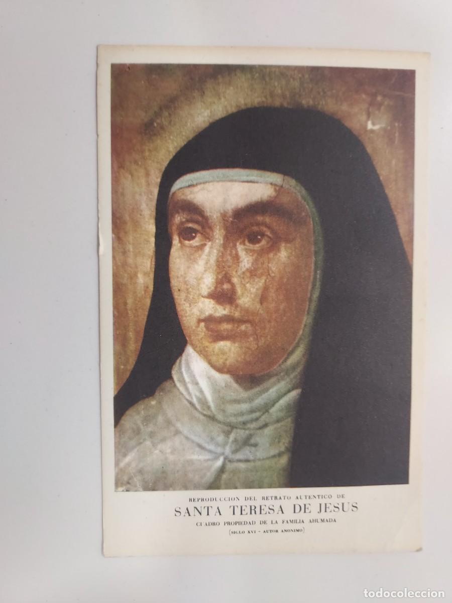 Cartoline: REPRODUCCION RETRATO AUTENTICO SANTA TERESA DE JESUS, CUADRO PROPIEDAD FAMILIA AHUMADA. 15X10