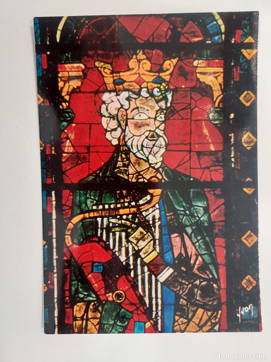 Postais: POSTAL VIDRIERA Catedral Chartres Rey David. SIN CIRCULAR. RELIGIOSA