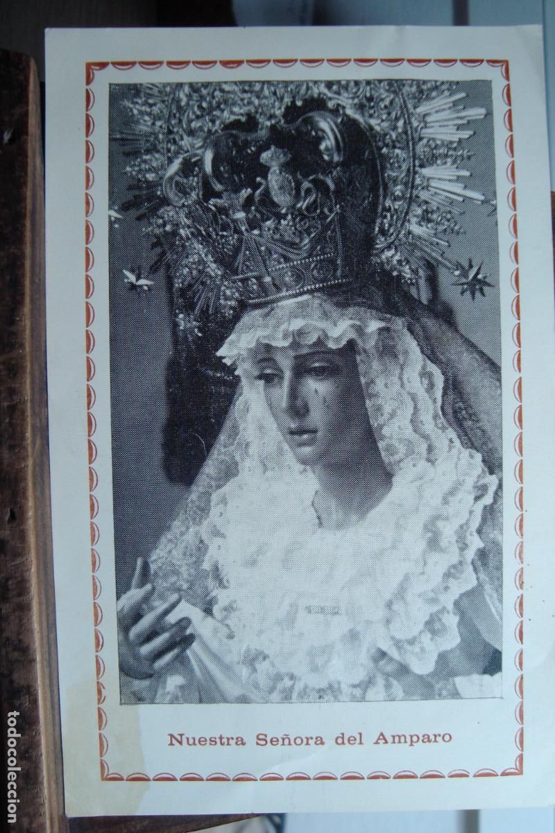 Postcards: ANTIGUA ESTAMPA RELIGIOSA VIRGEN DEL AMPARO. HERMANDAD MISION HELIOPOLIS SEVILLA?