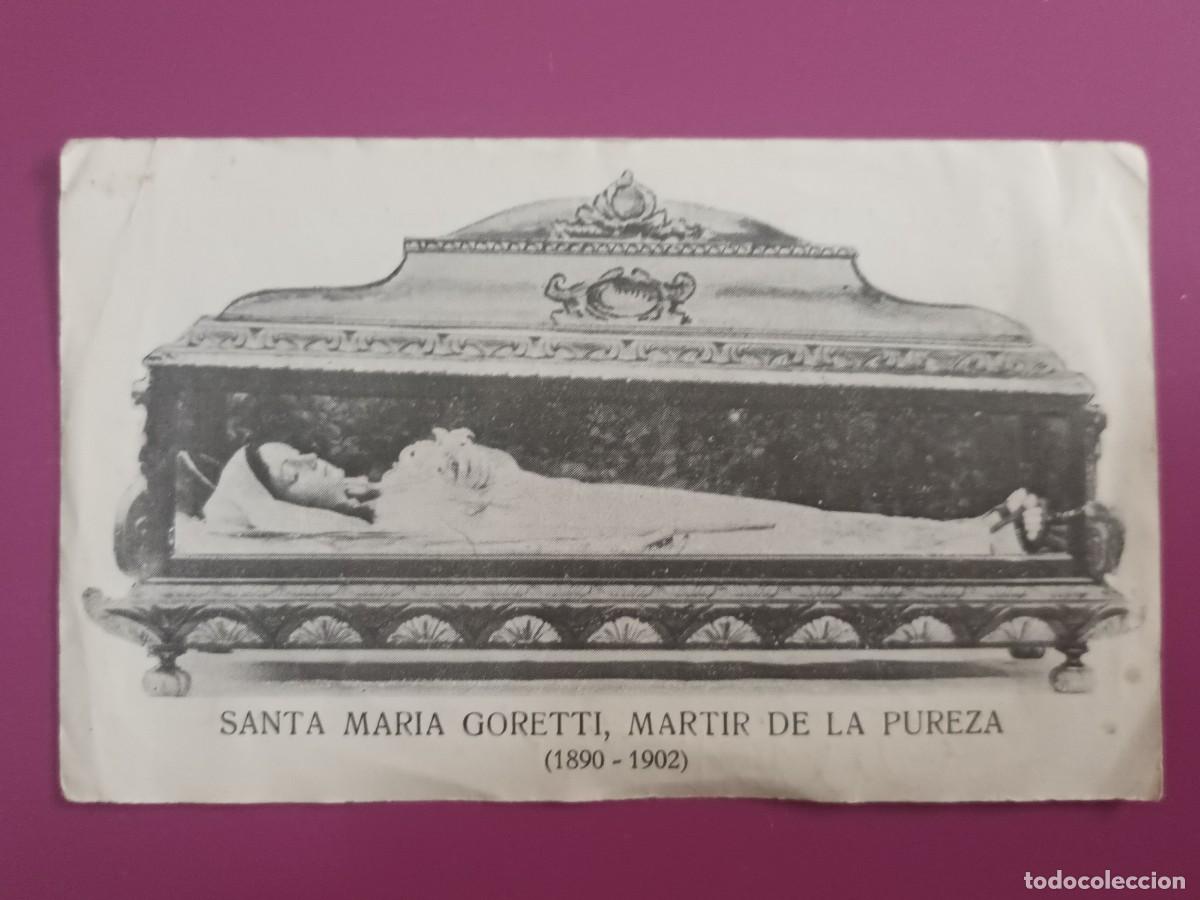 Postcards: ESTAMPA SANTA MARIA GORETTI, MARTIR DE LA PUREZA (MELLID/MELIDE. LA CORU&Ntilde;A) - DATOS VARIOS (REVERSO)