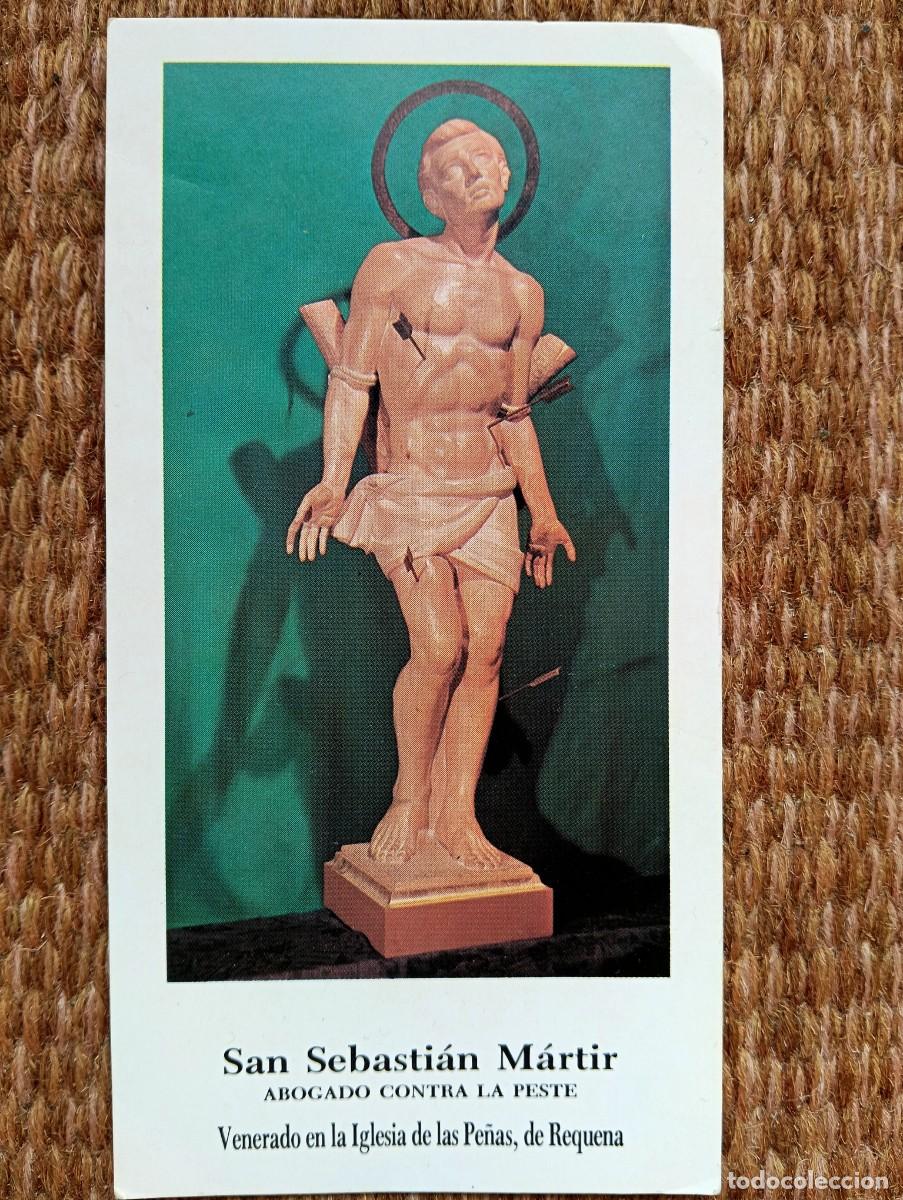 Postales: ESTAMPITA SAN SEBASTIAN MARTIR, VENERADO EN LA IGLESIA DE LAS PE&Ntilde;AS - REQUENA