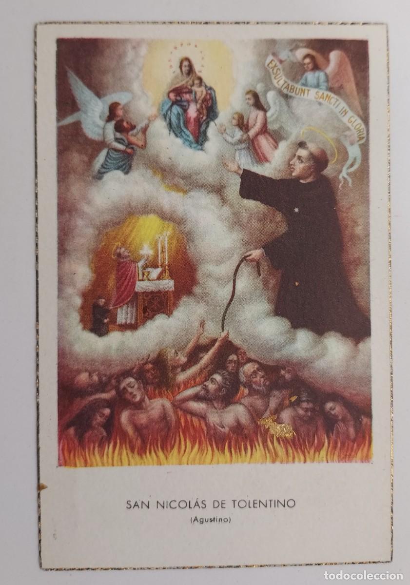Postkarten: ESTAMPA SAN NICOLAS DE TOLENTINO (AGUSTINO). IGLESIA SANTA MONICA MADRID. RELIGIOSA. 7 X 10,5 CM
