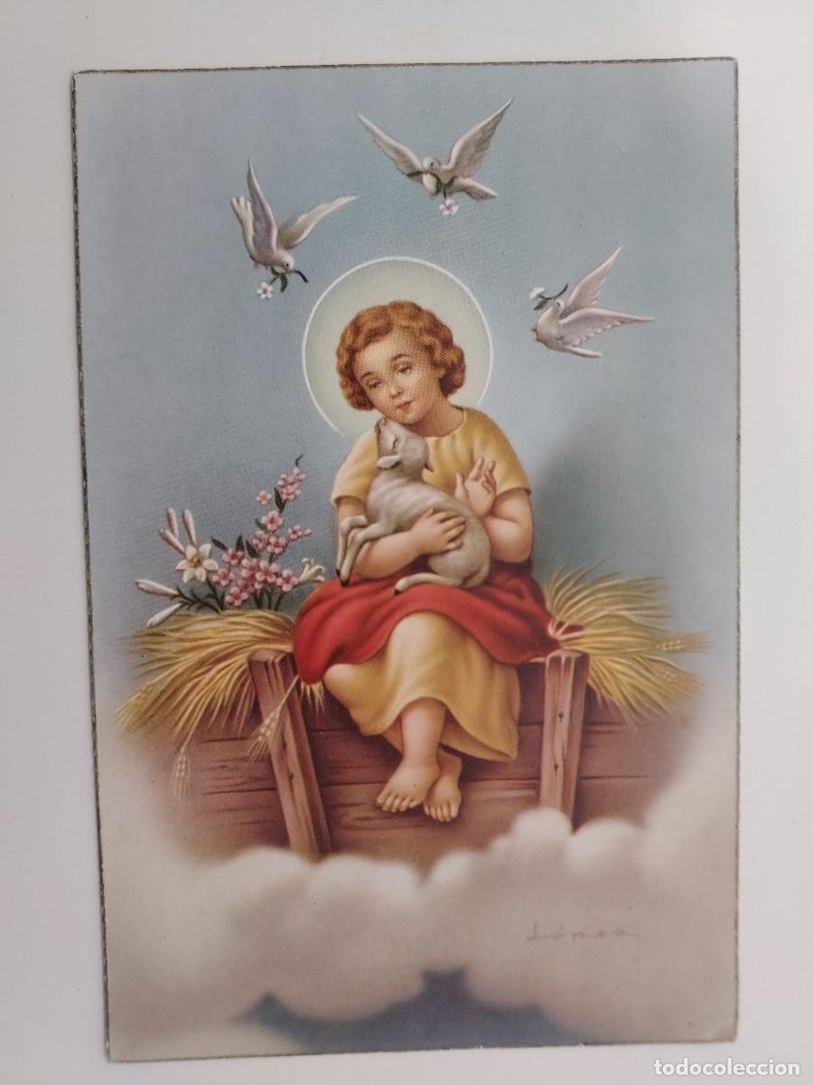 Postkarten: POSTAL ILUSTRADA. NI&Ntilde;O JESUS. ESCRITA 1958. CYZ. ILUSTRADOR L&Oacute;PEZ