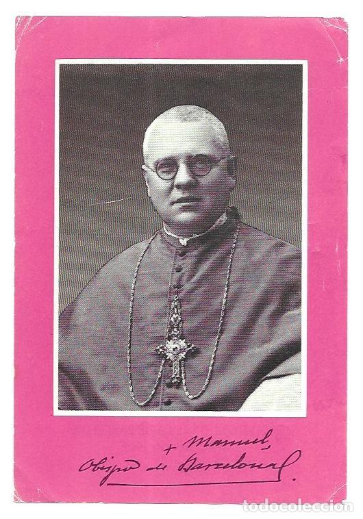Postales: Estampa simple de Emmanuel Irurita Almandoz, obispo de Barcelona. 50 aniversario de su muerte.