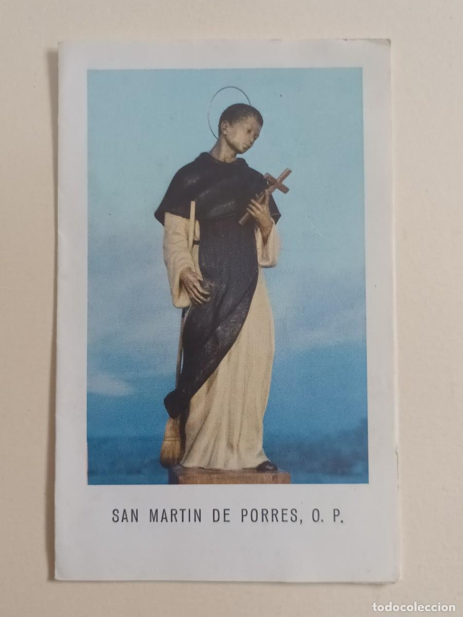 Postales: ESTAMPA SAN MARTIN DE PORRES, O. P. - DATOS BIOGRAFICOS Y TRIDUO (INTERIOR)