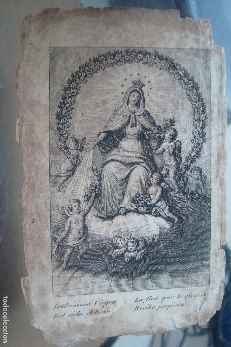 Postales: ANTIGUA ESTAMPA RELIGIOSA VIRGEN MARIA SIGLO XIX