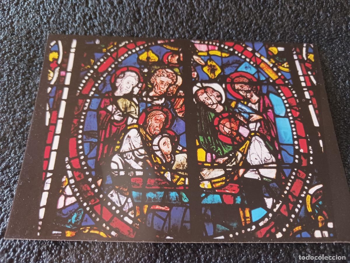 Postales: cathedrale d`angers, vitrail, la dormition de la vierge, ed. lescuyer