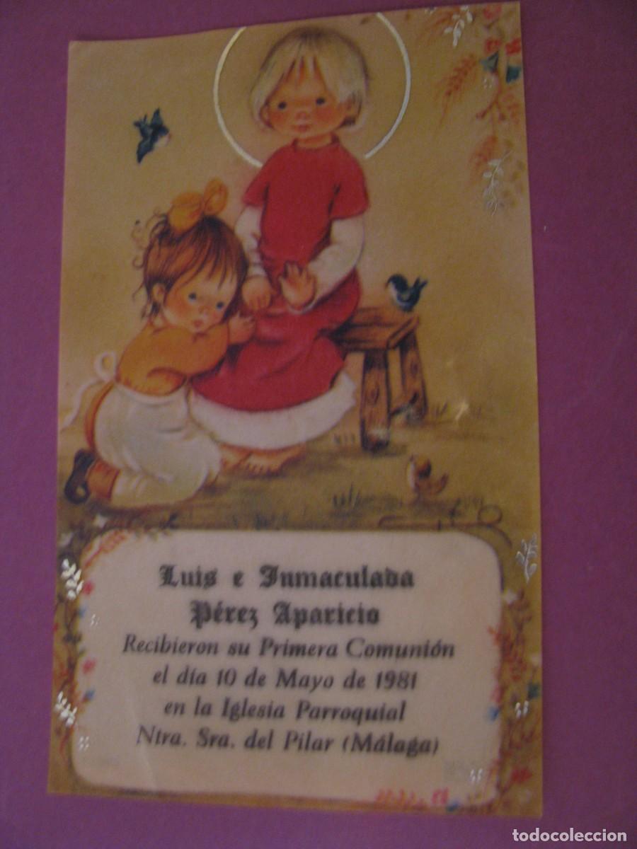 Postales: RECORDATORIO DE LA PRIMERA COMUNI&Oacute;N. IL. CRIS. MALAGA 1981. 12X7 CM