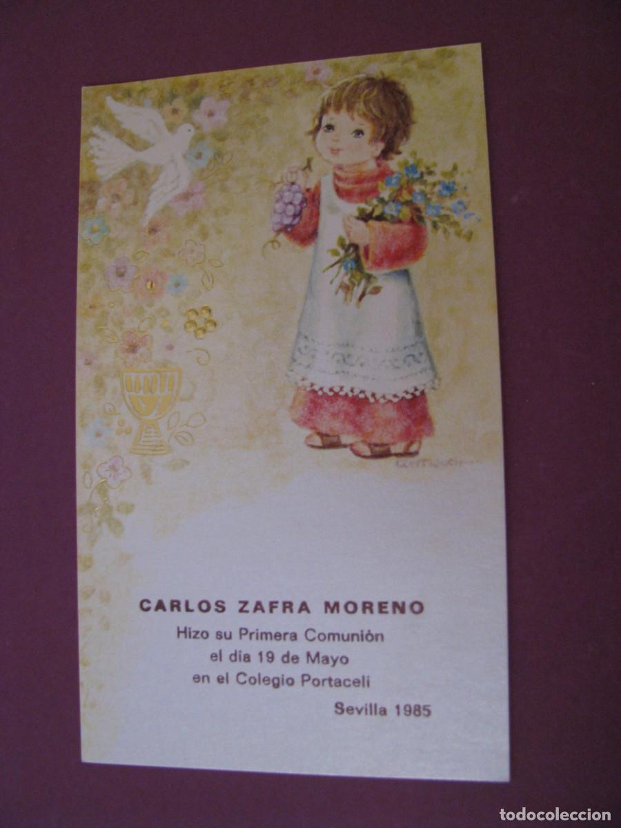 Postales: RECORDATORIO DE LA PRIMERA COMUNI&Oacute;N. IL. CONTIJOCH. SEVILLA 1985. 12X7 CM