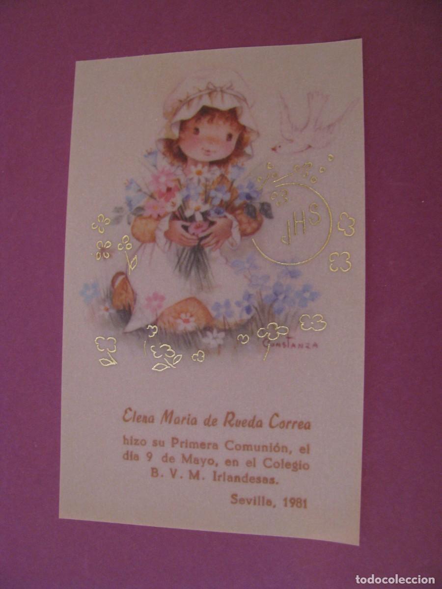 Postales: RECORDATORIO DE LA PRIMERA COMUNI&Oacute;N. IL. CONSTANZA. SEVILLA 1981. 12X7,5 CM