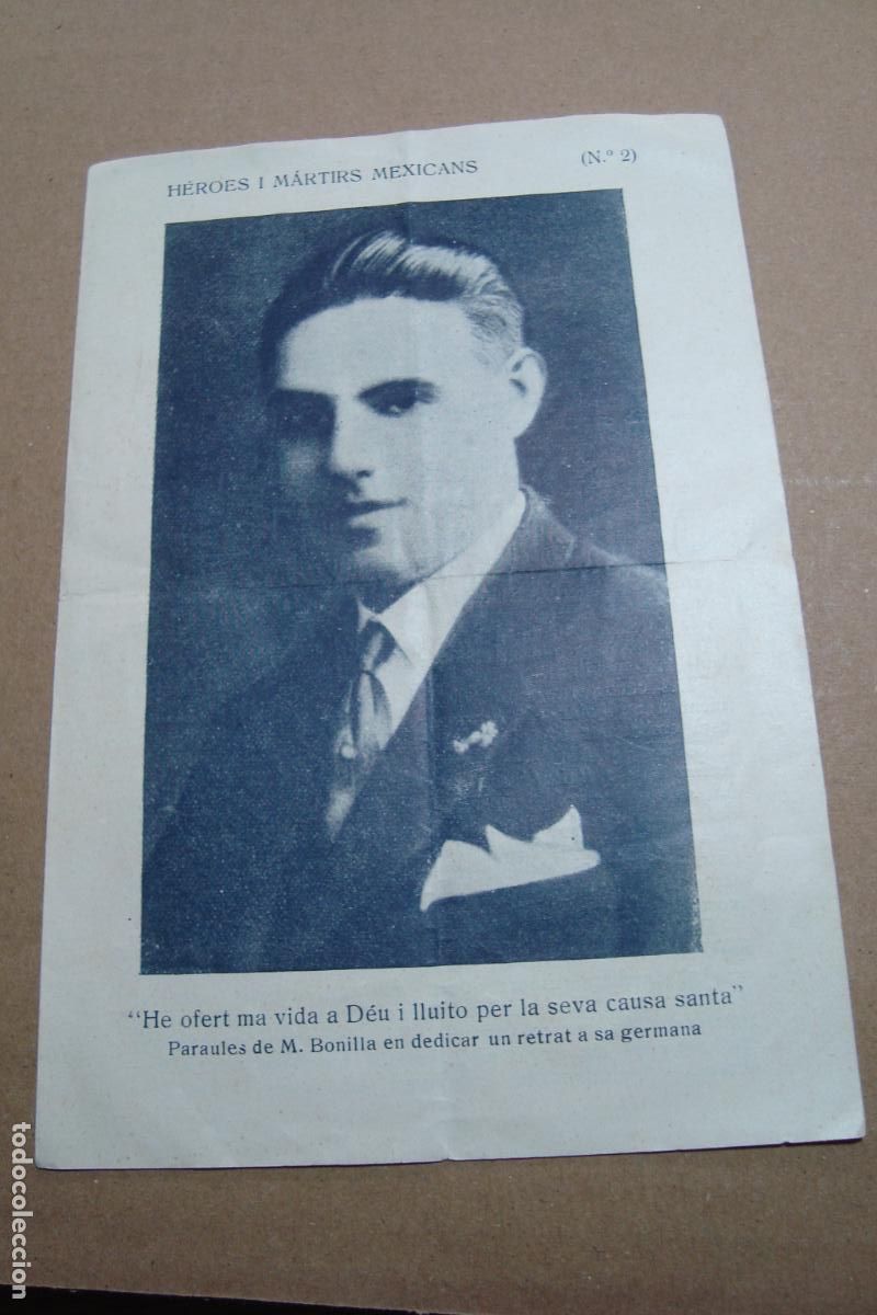 Postales: ANTIGUA ESTAMPA RELIGIOSA MARTIRES MEXICANOS. MANUEL BONILLA DE TLALPAM. FUSILADO 1927