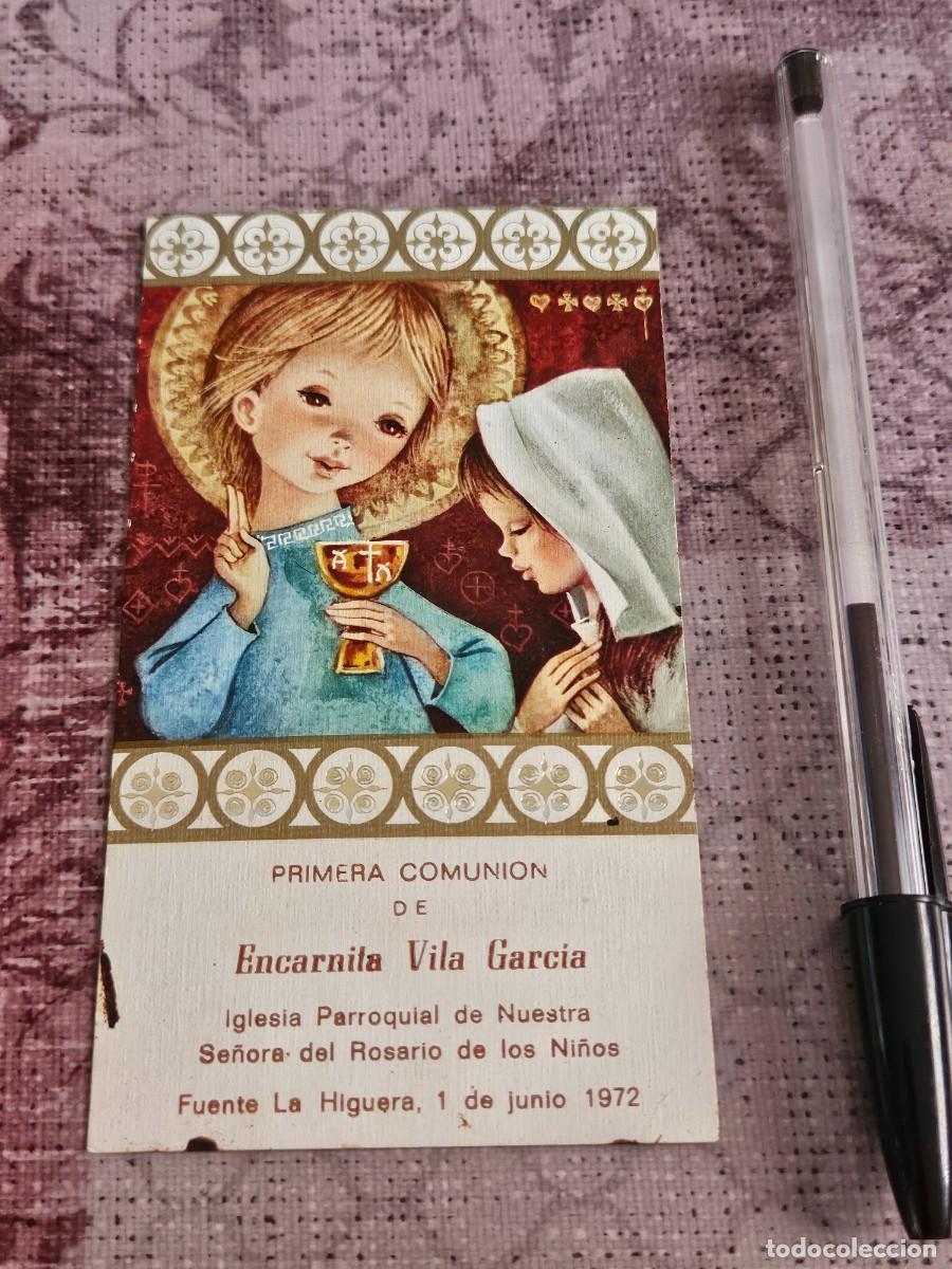 Postales: Estampa/ Recordatorio Religiosa Primera Comuni&oacute;n 1/ Junio/ 1972 Fuente La Higuera( Valencia).