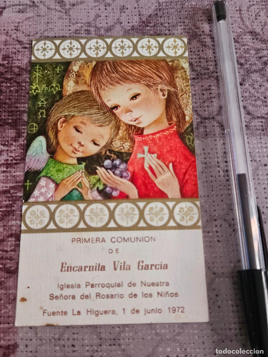 Postales: Estampa/ Recordatorio Religiosa Primera Comuni&oacute;n 1/ Junio/ 1972 Fuente La Higuera( Valencia).