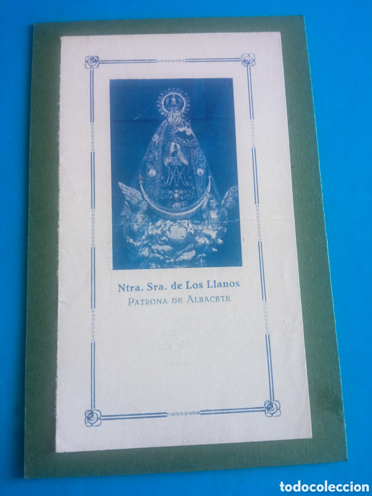 Postales: Antiguo recordatorio, Nuestra Se&ntilde;ora de los Llanos, Patrona de Albacete