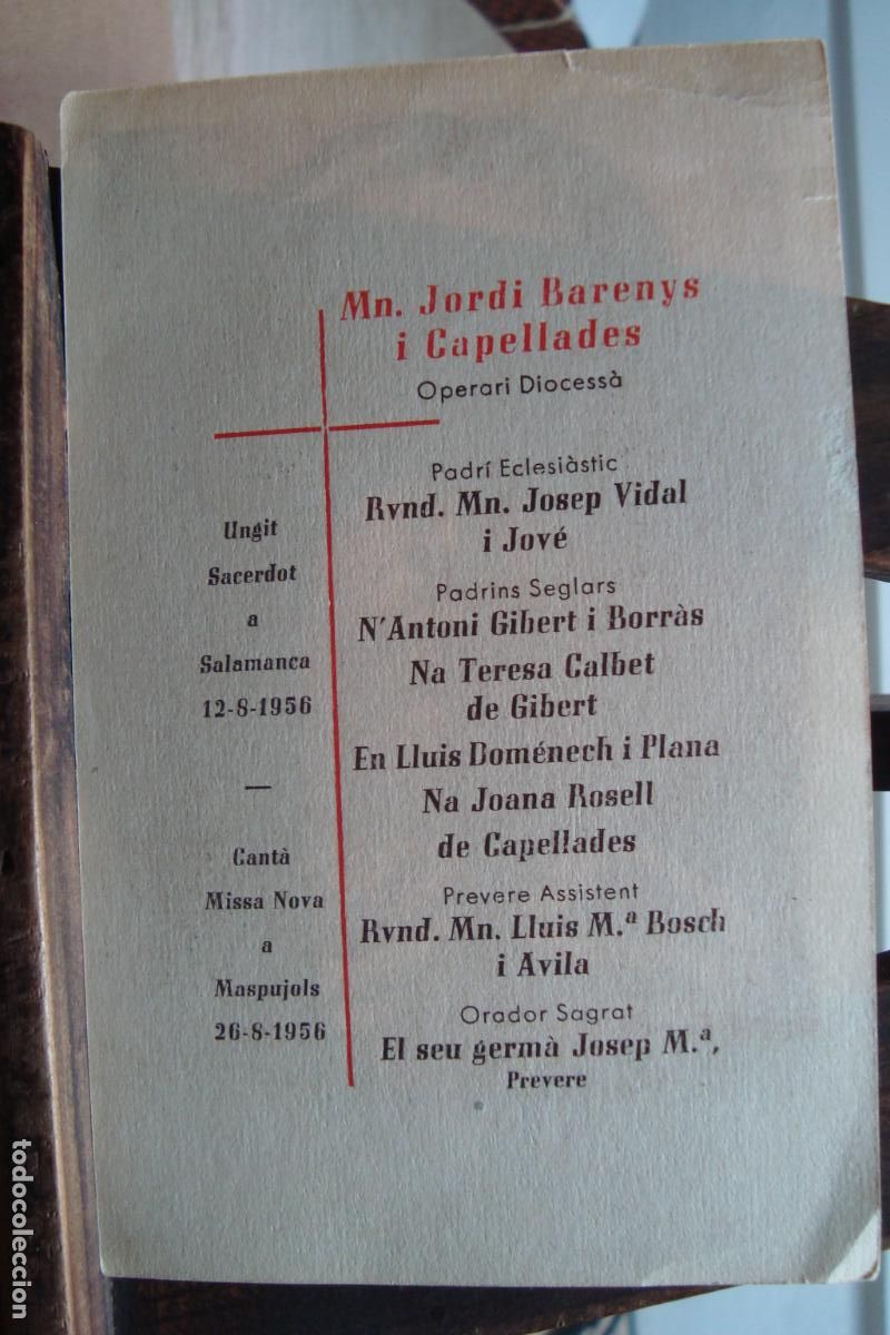Postales: RECUERDO PRIMERA MISA. JORDI BARENYS CAPELLADES. SALAMANCA - MASPUJOLS 1956