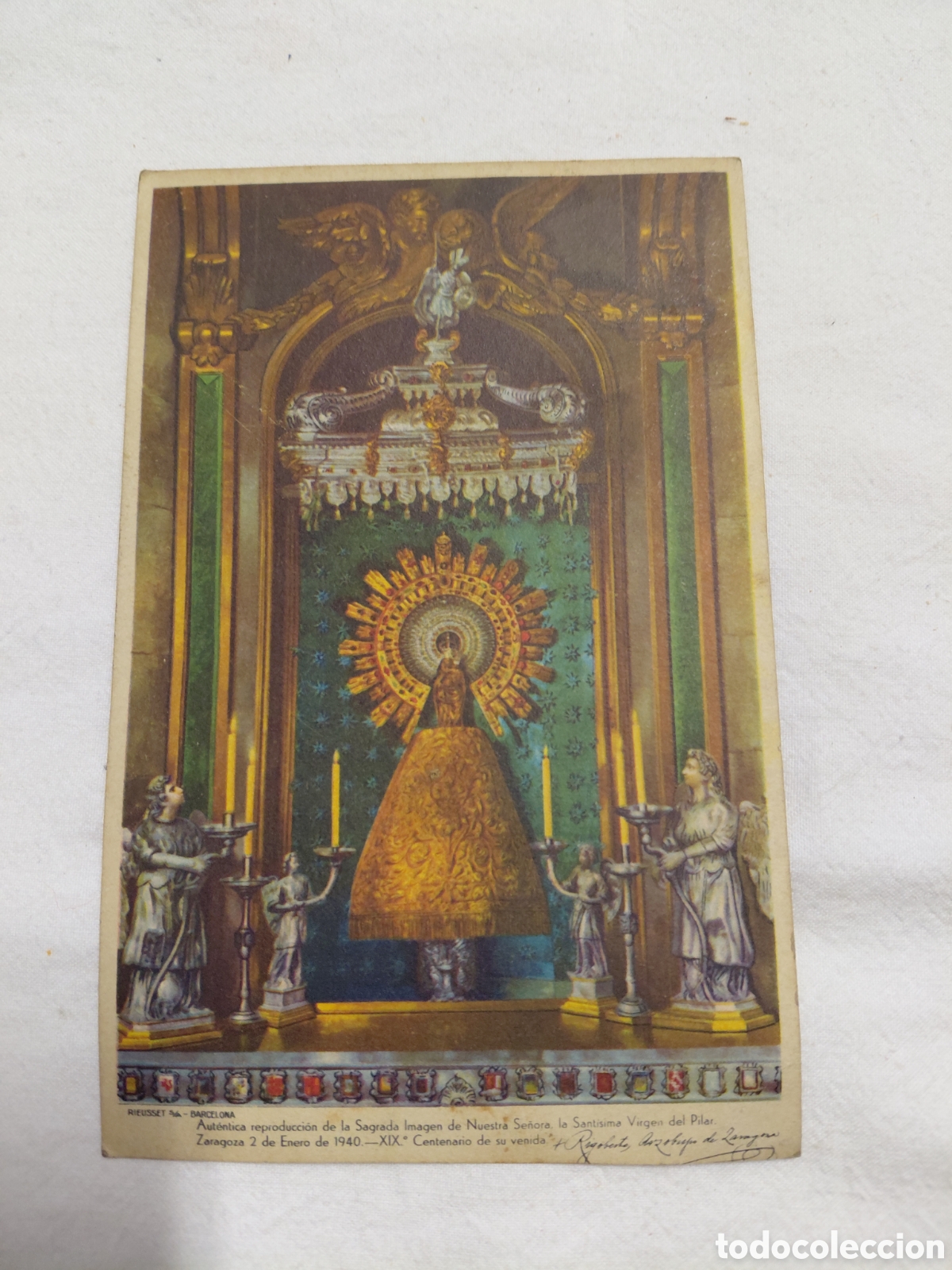 Postales: ANTIGUA POSTAL VIRGEN DEL PILAR.UNICA ESTAMPA OFICIAL DEL CENTENARIO