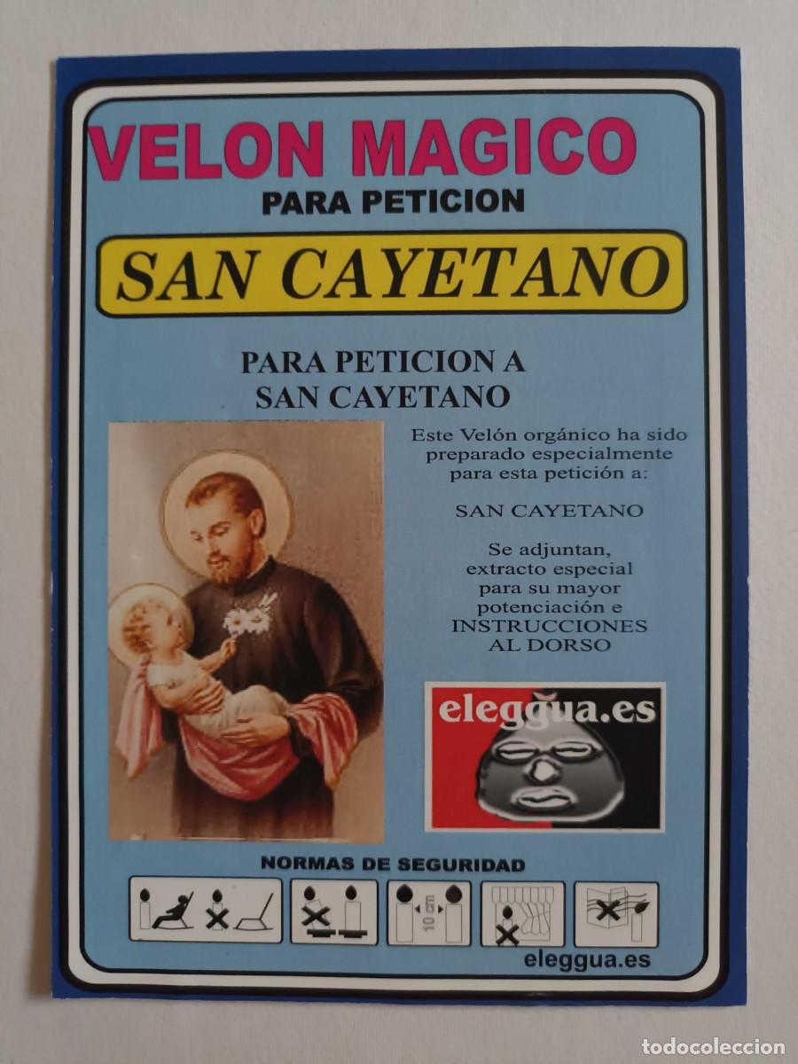 Postales: ESTAMPA PUBLICIDAD VELON MAGICO PARA PETICION A SAN CAYETANO - ORACION (REVERSO)