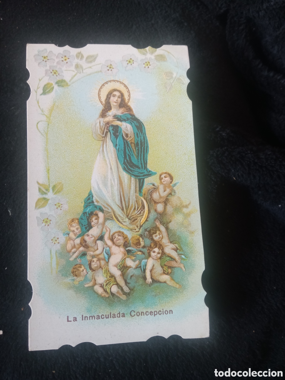 Postales: Antigua cromolitografia La Inmaculada Concepci&oacute;n, mide 11 8x6,6cm