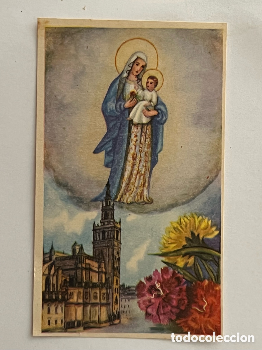 Postales: NUESTRA SE&Ntilde;ORA DE LA ANTIGUA. SEVILLA. Mes de Mar&iacute;a &hellip; DIA 18, Edic., La Milagrosa. Barcelona