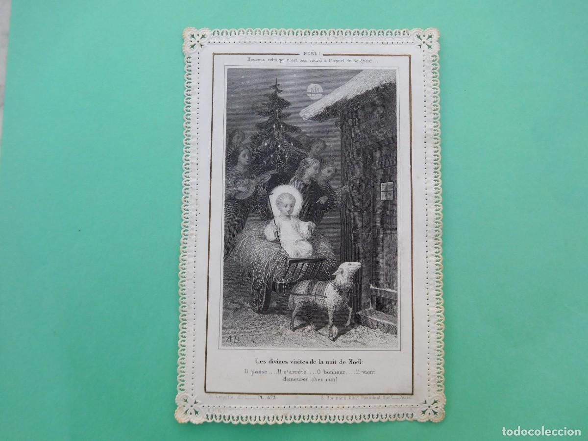 Postales: Estampa antigua de puntilla calada Ni&ntilde;o Jes&uacute;s a&ntilde;o 1883