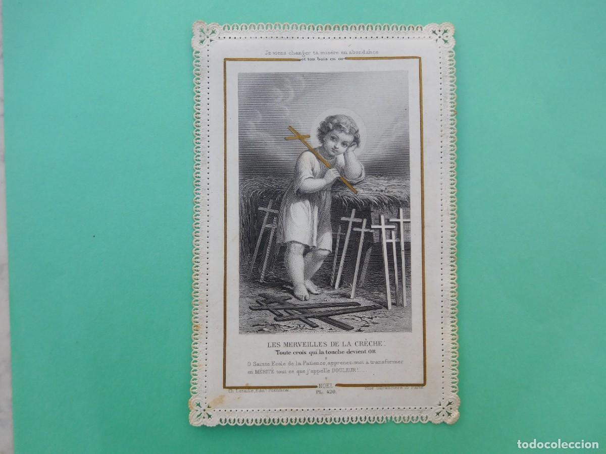 Postales: Estampa antigua de puntilla calada Ni&ntilde;o Jes&uacute;s