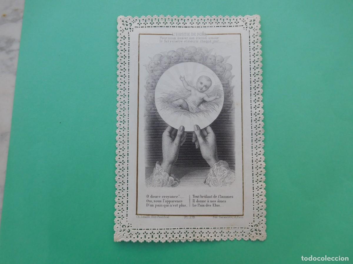 Postales: Estampa antigua de puntilla calada Ni&ntilde;o Jes&uacute;s a&ntilde;o 1883
