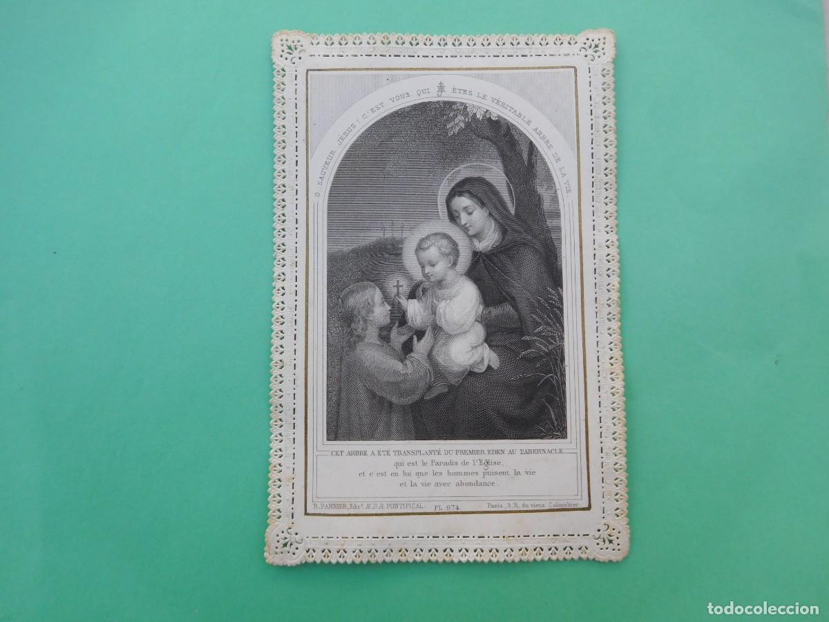 Postales: Estampa antigua de puntilla calada Ni&ntilde;o Jes&uacute;s a&ntilde;o 1888
