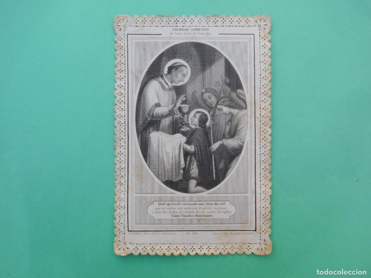 Postales: Estampa antigua de puntilla calada San Carlos Borromeo