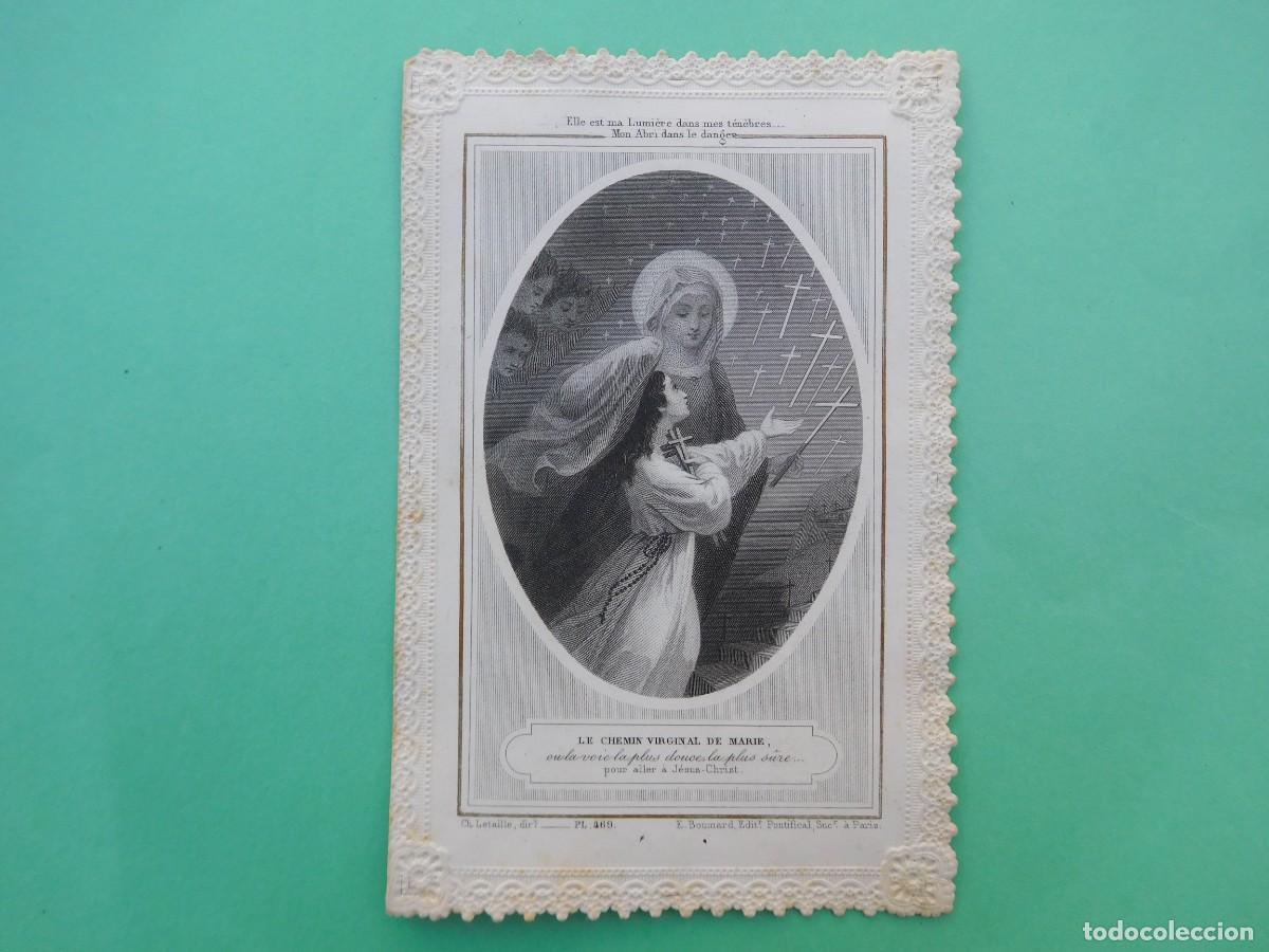 Postales: Estampa antigua de puntilla doble. El camino de la Virgen Maria