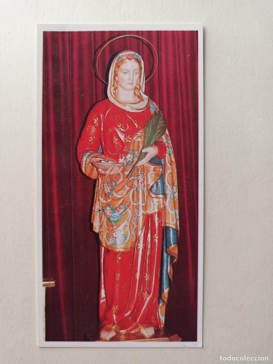 Postales: ESTAMPA SANTA LUCIA - ORACION (REVERSO)