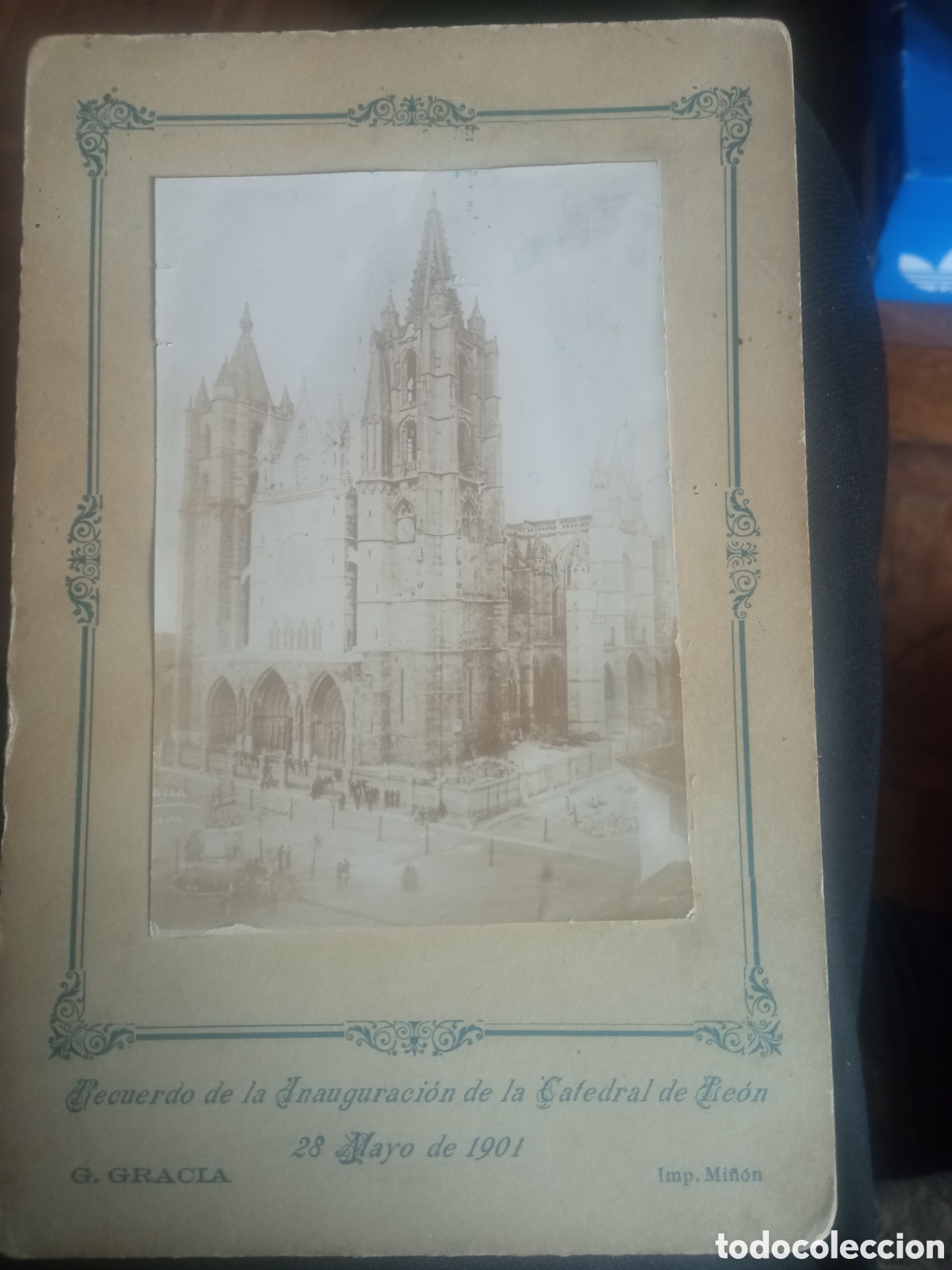 Postales: Antiguo recordatorio fotogr&aacute;fico de 1901, Inaguracion de la Catedral de Le&oacute;n, mide 16,5x10,8cm
