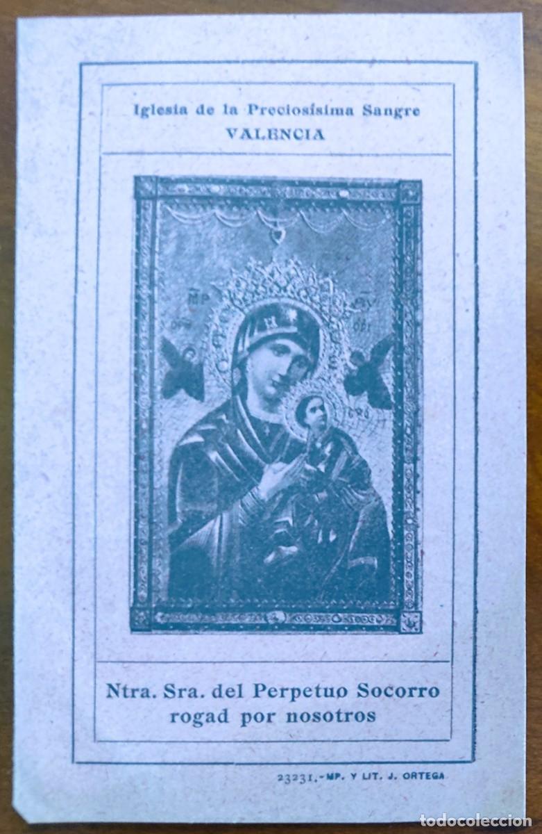 Postales: VALENCIA SIN FECHAR - ORACI&Oacute;N NTRA. SRA. PERPETUO SOCORRO - IGLESIA PRECIOSA SANGRE
