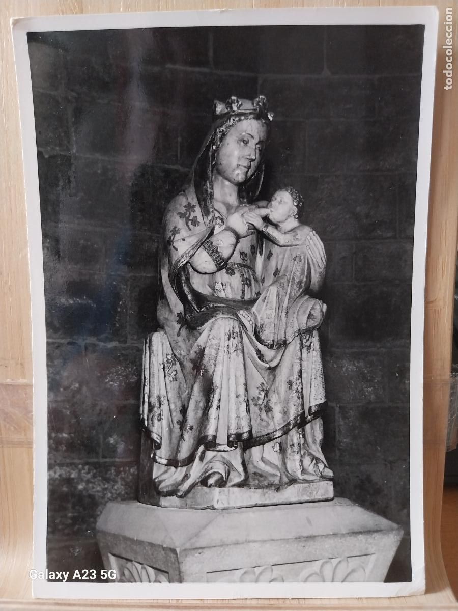 Postales: VIRGEN ALABASTRO SANTA MARIA DEL ESTANY TARJETA BN DORSO BLANCO TAMA&Ntilde;O POSTAL