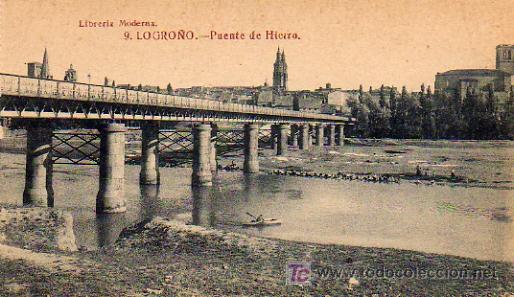 Postales: LOGRO&Ntilde;O - PUENTE DE HIERRO - Foto 1