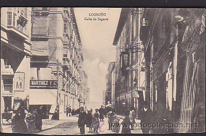 Postales: POSTAL LOGRO&Ntilde;O CALLE DE SAGASTA - Foto 1