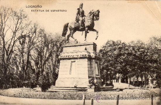 Postales: logro&ntilde;o. estatua de espartero - Foto 1