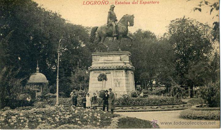 Postales: POSTAL LOGRO&Ntilde;O - ESTATUA DEL ESPATERO. - Foto 1